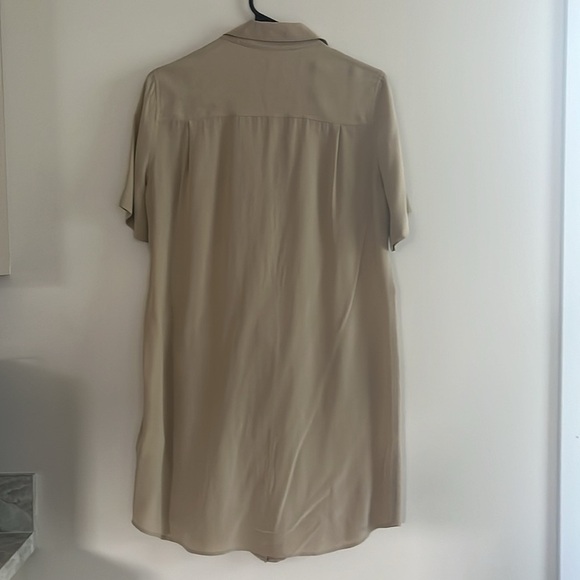 Equipment Remy Silk Button-Front Utility Shirt Dress Khaki Beige M - Picture 7 of 14